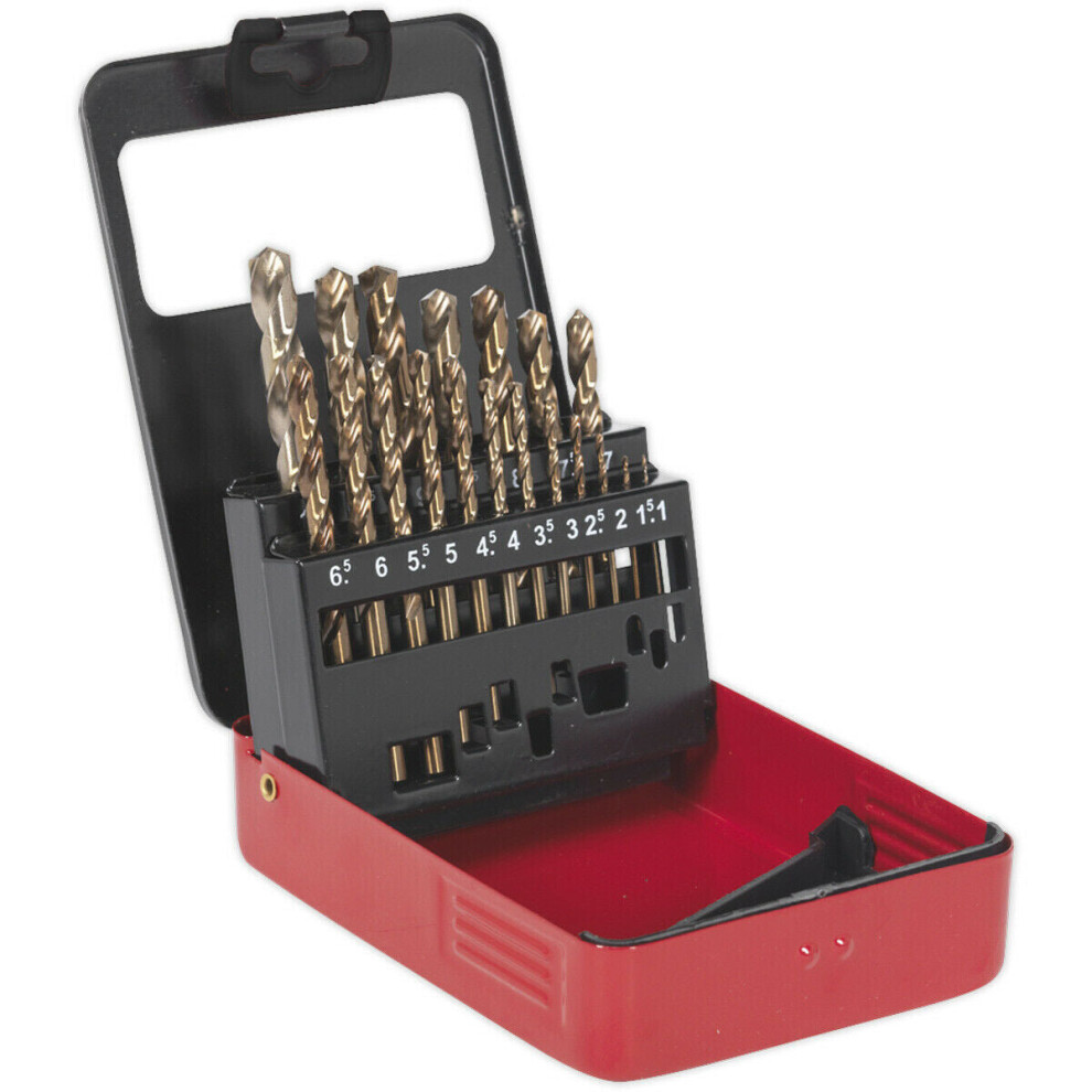 Loops 19 Piece Fully Ground Hss Cobalt Drill Bit Set - 1Mm To 10Mm - Split Point Tip