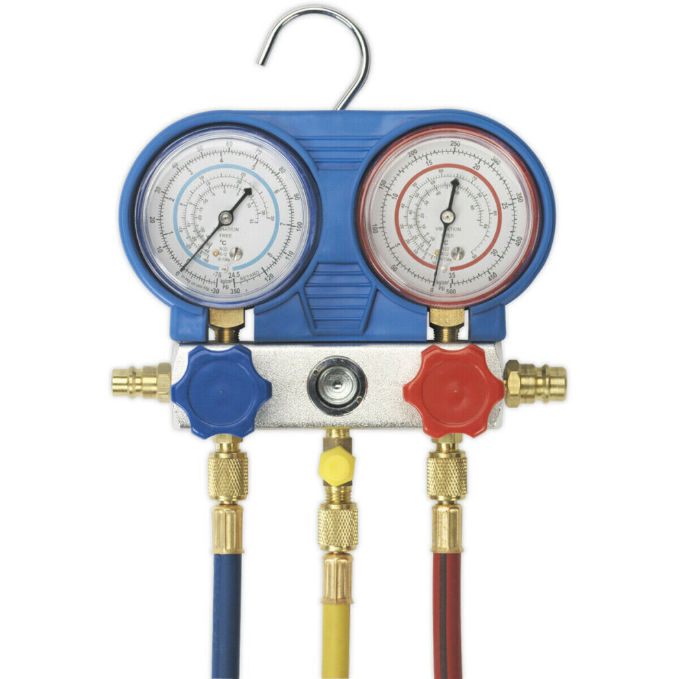 Air Conditioning System Manifold With Sight Glass - Refrigerant Testing 5056581944009