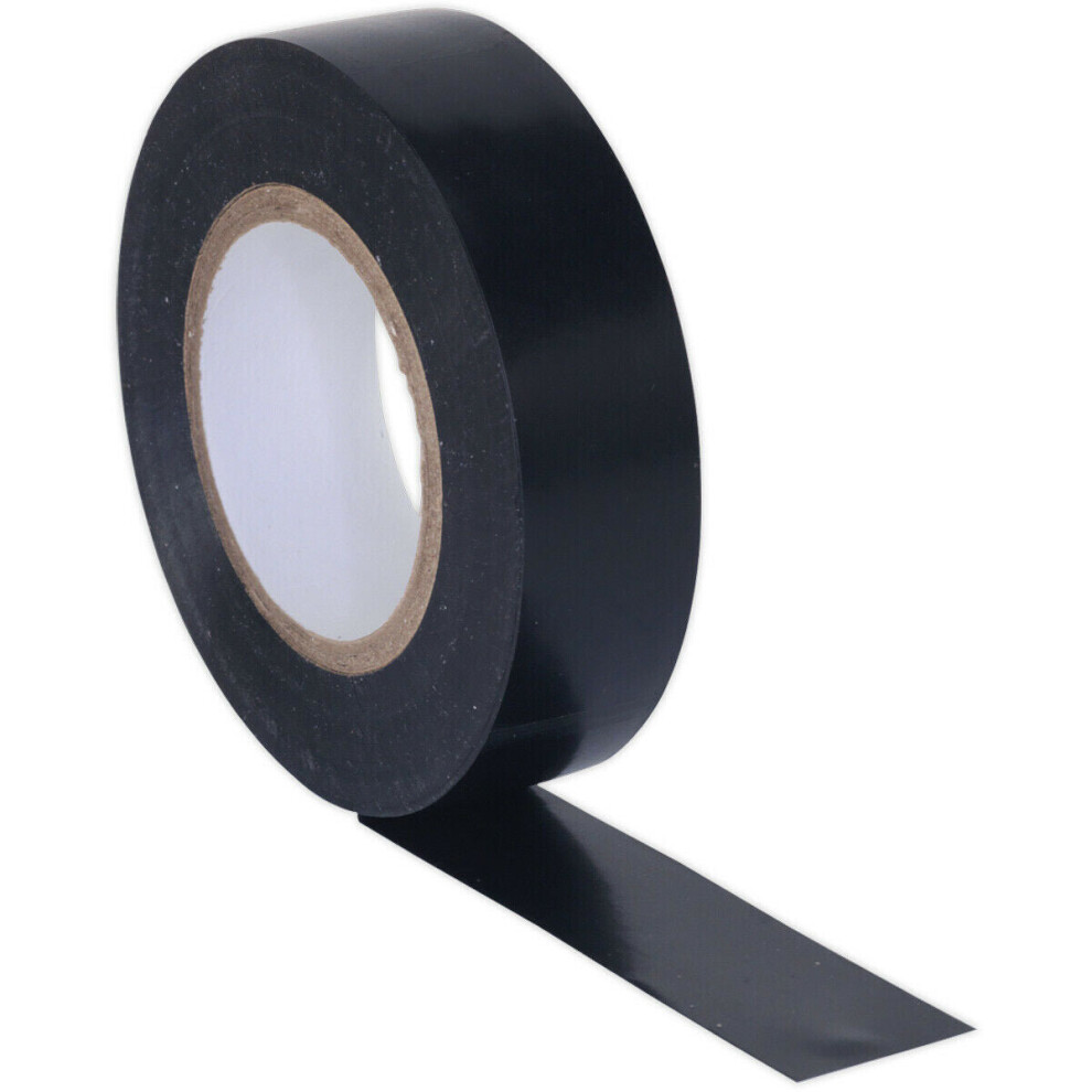 10X Black Pvc Insulation Tape - 19Mm X 20M Self Extinguishing Electrical Wire 5056524283233