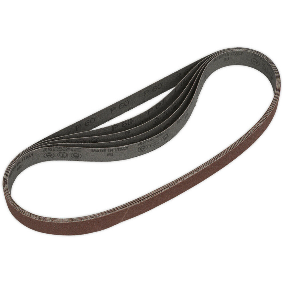 Loops 5 Pack - 25Mm X 762Mm Sanding Belts - 60 Grit Aluminium Oxide Slim Detail Loop