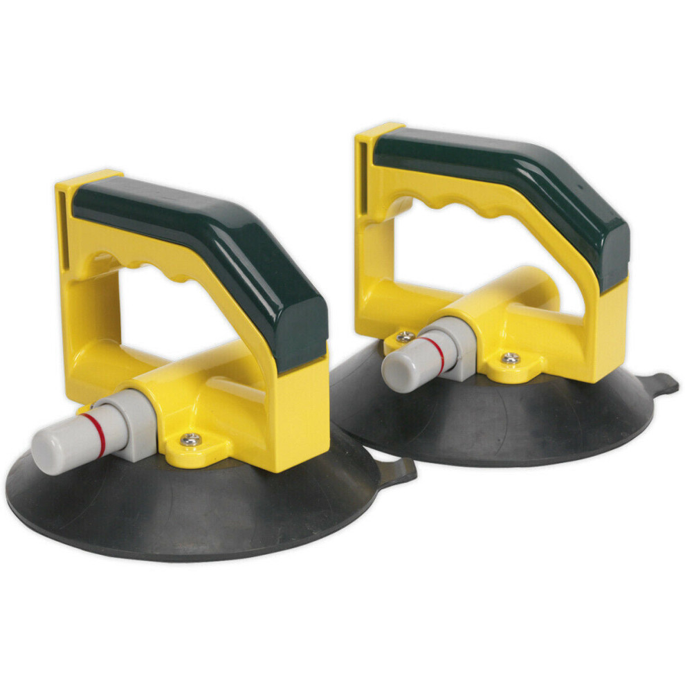 PAIR 150mm Vacuum Suction Cup Gripper Tool - 30kg Weight Limit - Windscreen Lift