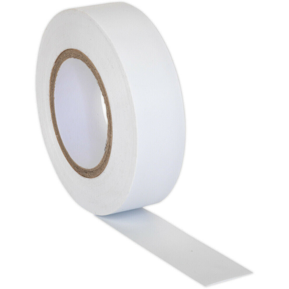 10X White Pvc Insulation Tape - 19Mm X 20M Self Extinguishing Electrical Wire 5056524283288