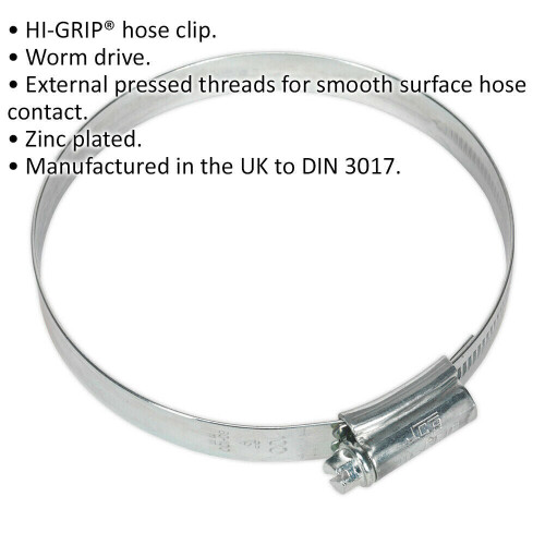 Loops 10 PACK Zinc Plated Hose Clip - 80 to 100mm Diameter - External Pressed Threads 1