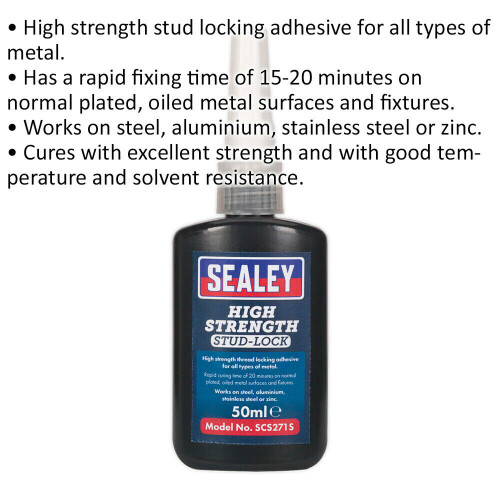 Loops 50ml High Strength Stud Locking Adhesive - Rapid Fixing Time - Solvent Resistant 1