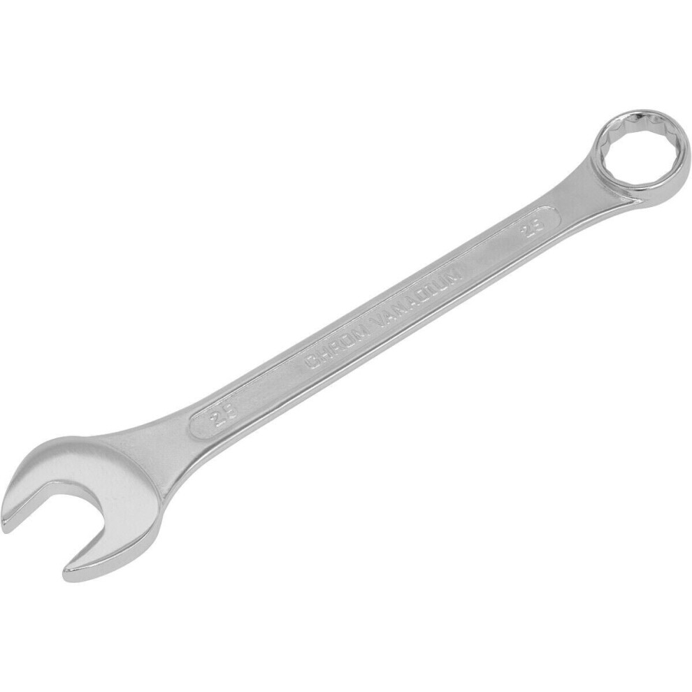 25mm Combination Spanner - Fully Polished Heads - Chrome Vanadium Steel