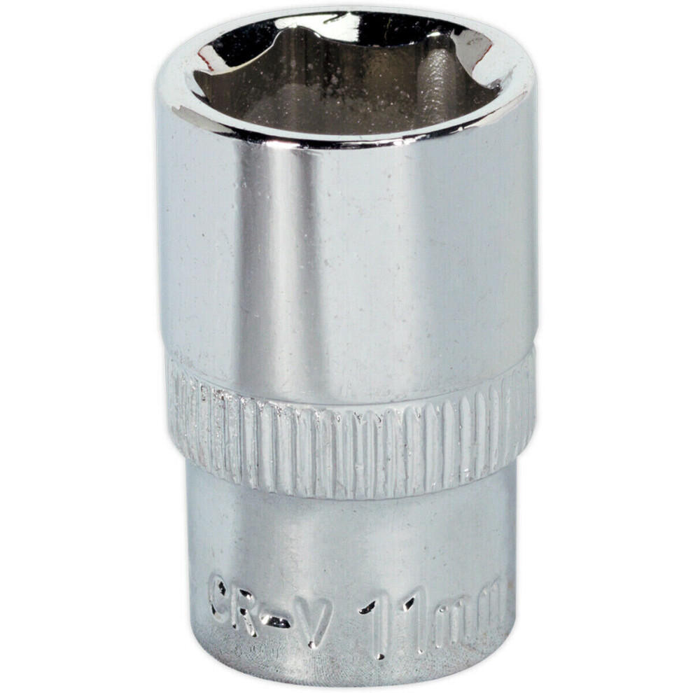 11Mm Forged Steel Drive Socket - 1/4" Square Drive - Polished Chrome Vanadium 5056581922977