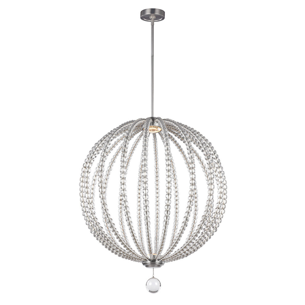Loops 2 Bulb Ceiling Pendant Fitting Satin Nickel Led 12W Bulb Light