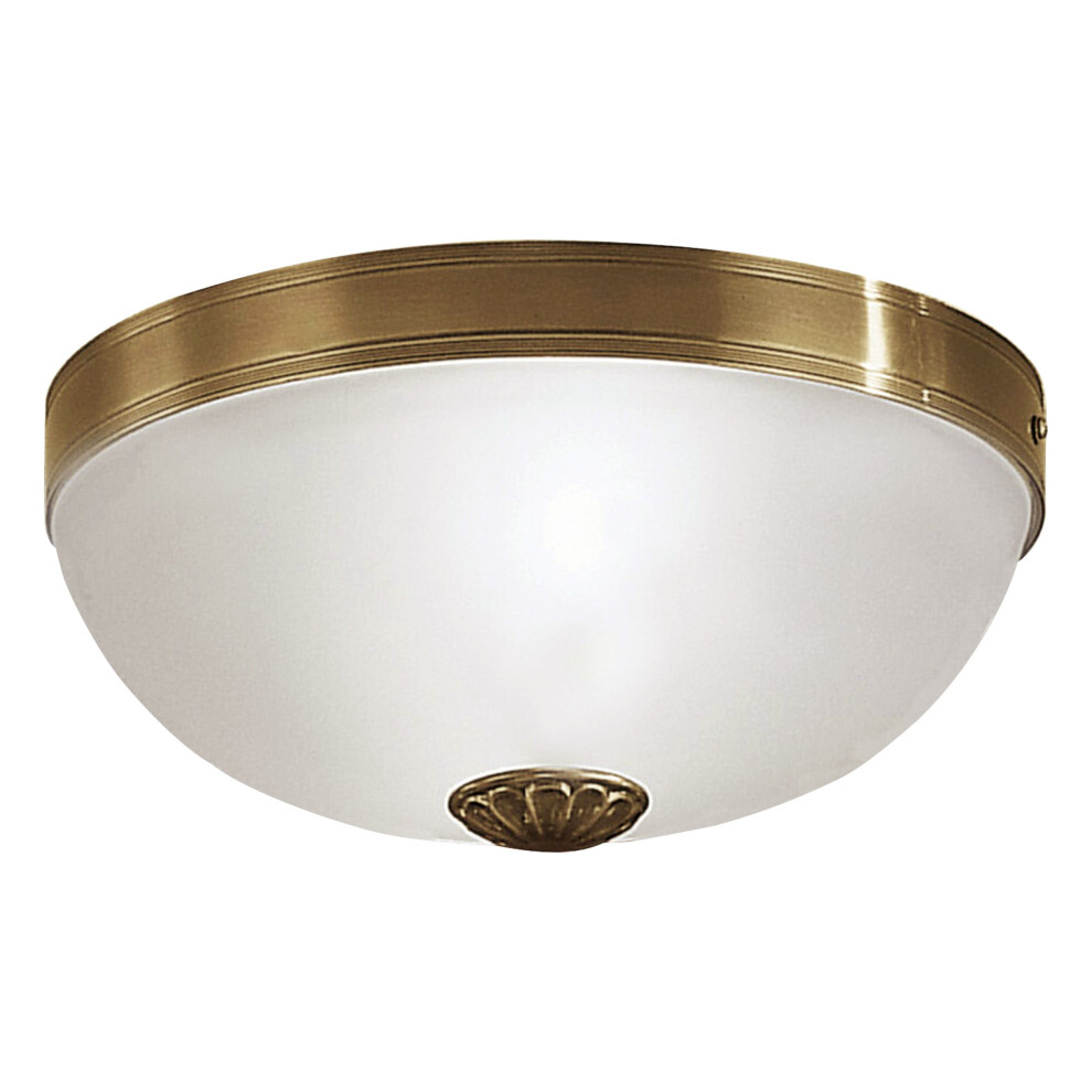 Loops Wall Flush Ceiling Colour Bronzed Shade Satin Glass Bulb E27 2X60w Light/White
