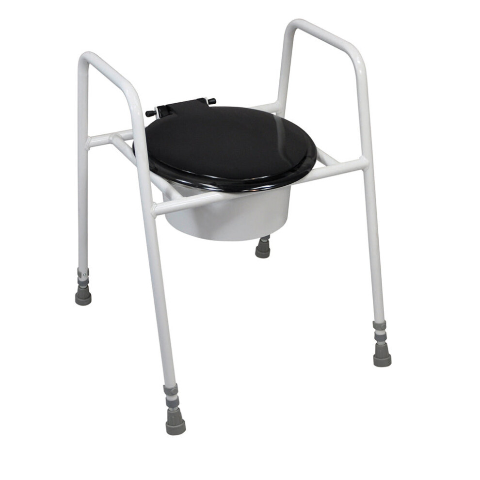 Aidapt Free Standing Raised Toilet Frame With Splash Guard Height Adjustable 520-640Mm