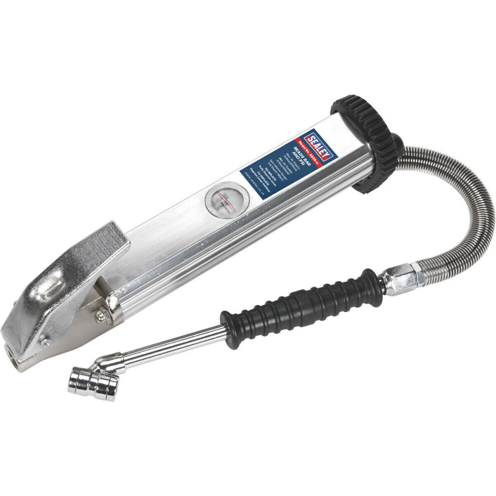 Premium Long Type Tyre Inflator - Twin Push-On Connector - 240mm Arm & 0.5m Hose