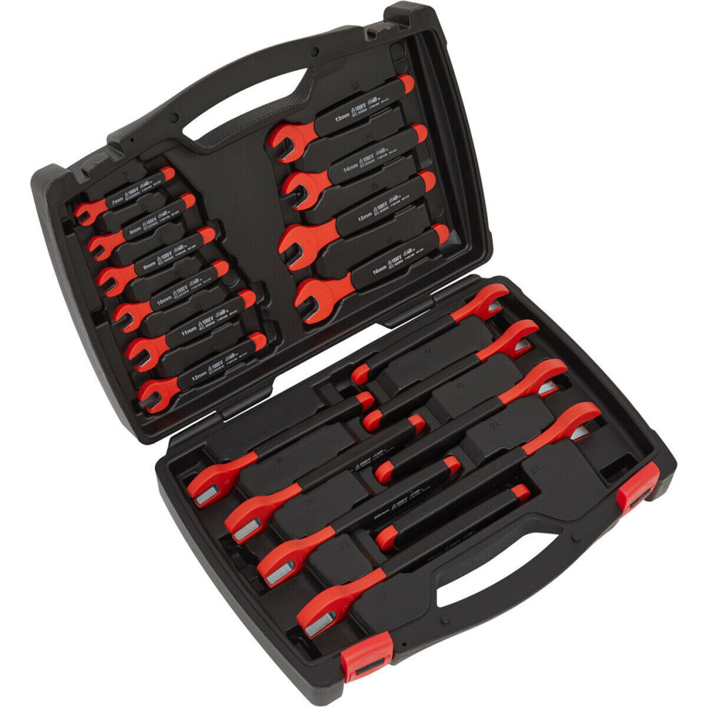 Loops 18Pc Insulated Vde Open Ended Spanner Set 1000V Electricians Shock Proof Wrench