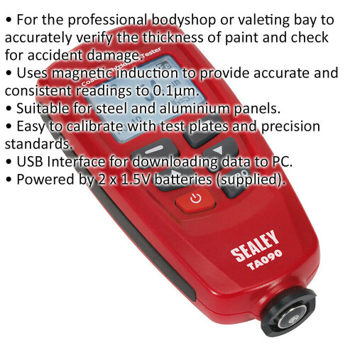Loops Car Paint Thickness Gauge - Bodyshop Tool - USB Interface - Battery Operated 1