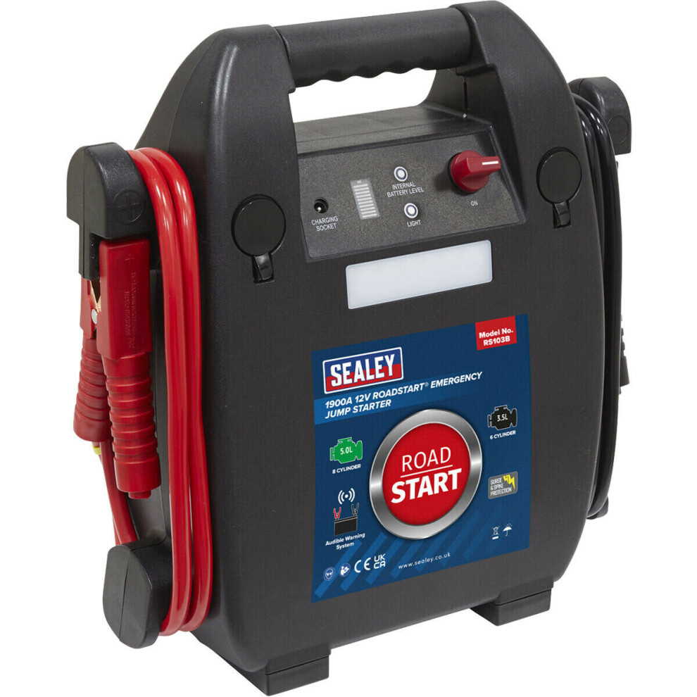 1900A Emergency Jump Starter - Car Battery Jump Start Charge - Rechargeable