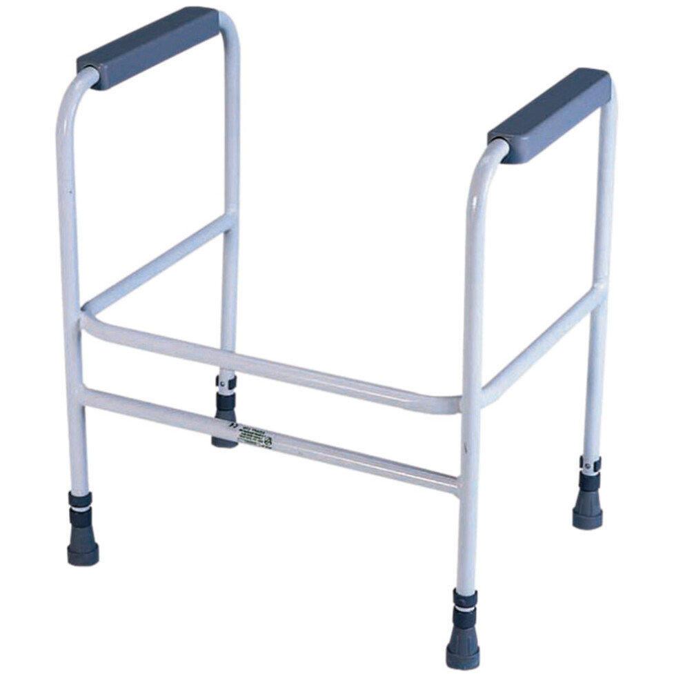 Aidapt White/Grey Height Adjustable Free Standing Toilet Frame - 190Kg Weight Limit And