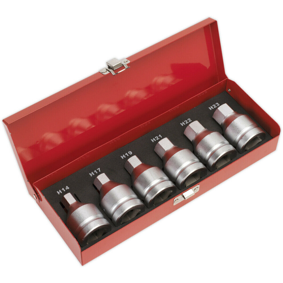 Loops 6Pc Hex Socket Bit Set - 3/4" Square Drive - H14 To H23 Large Metric Allen Bolt