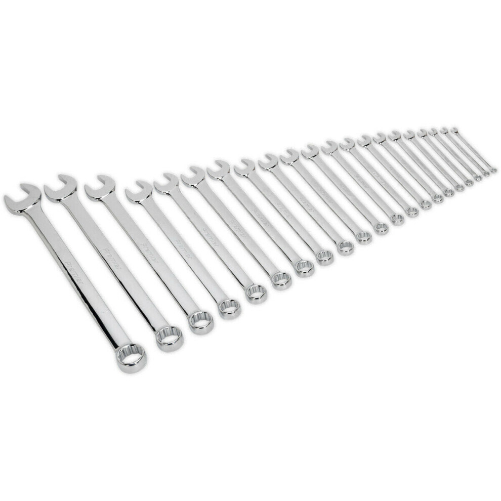 21pc Extra Long Combination Hand Spanner Set - 6 to 32mm Metric 12 Point Socket