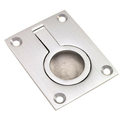 Loops Flush Ring Recessed Pull Handle 63 x 48.5mm 8.5mm Depth Satin Chrome 1