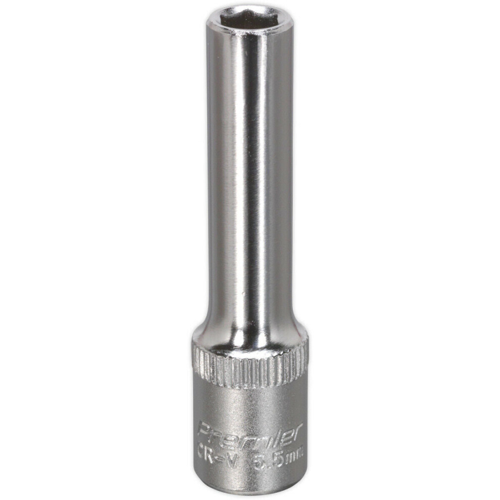 Loops 5.5Mm Forged Steel Deep Drive Socket 1/4" Square Drive Chrome Vanadium Socket