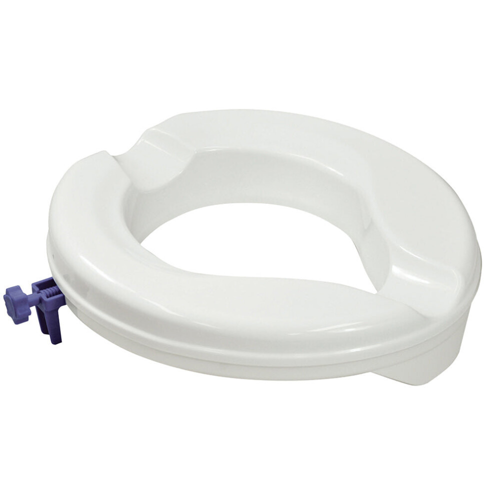 Aidapt White Plastic Raised Toilet Seat - 2 Inch Height - Fits Most Uk Toilet Bowls
