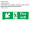 Loops 10x FIRE EXIT (DOWN LEFT) Health & Safety Sign Rigid Plastic 300 x 100mm Warning 2