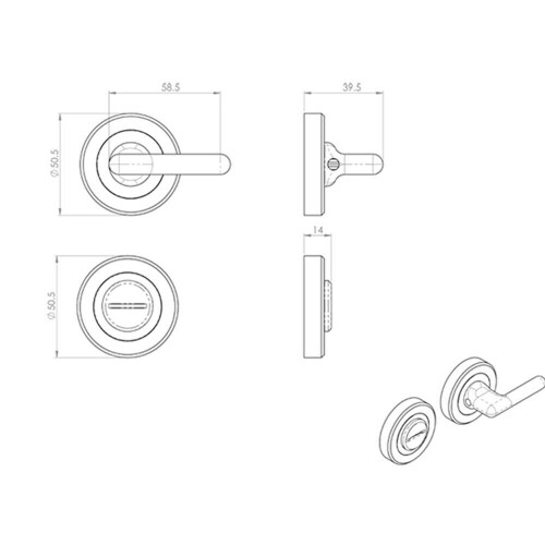 Loops Disabled Lock And Release Handle Concealed Fix DDA Compliant Satin Chrome 2