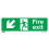 Loops 10x FIRE EXIT (DOWN LEFT) Health & Safety Sign Rigid Plastic 300 x 100mm Warning 3