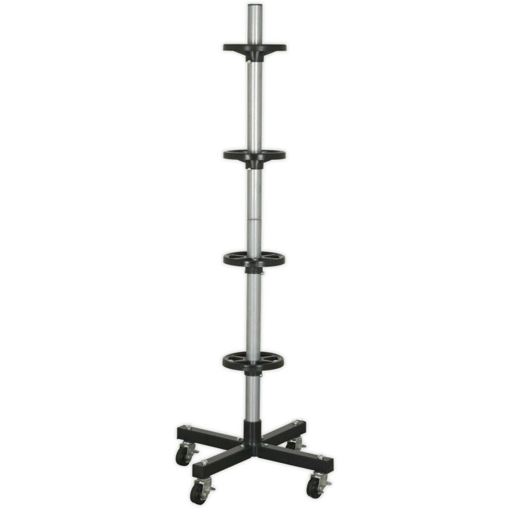 Freestanding Wheel Storage Trolley - Four Locking Castors - 100kg Capacity