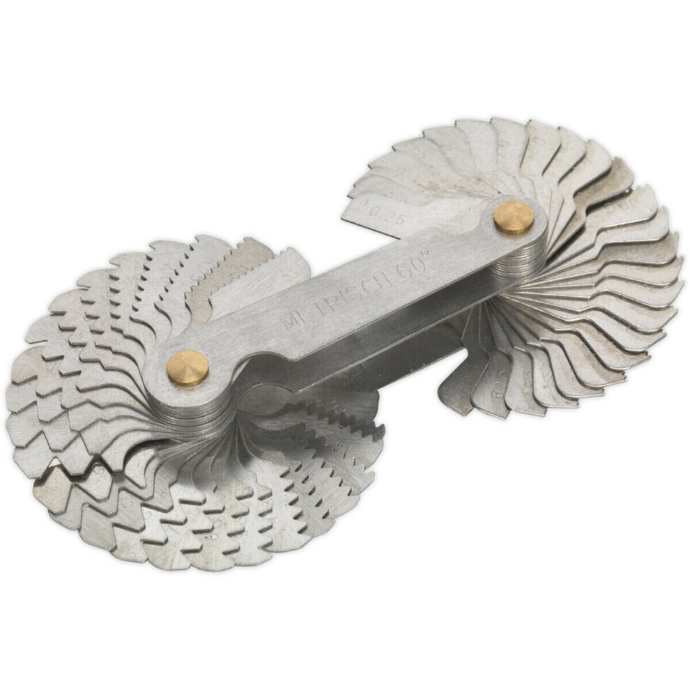52 Piece Folding Screw Pitch Gauge Set - 0.25Mm To 6Mm - Bsw & Metric Profile 5056524252291