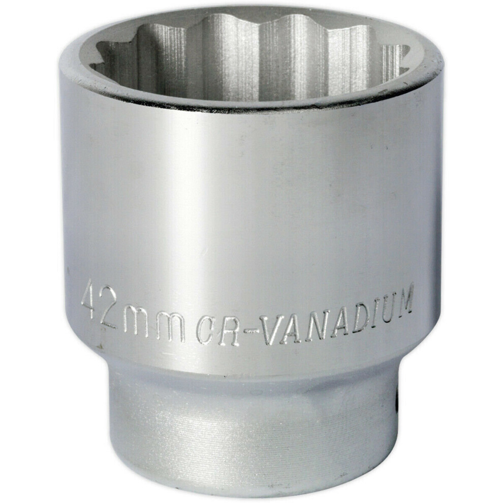 Loops 42Mm Forged Steel Drive Socket - 3/4" Square Drive - Chrome Vanadium Socket