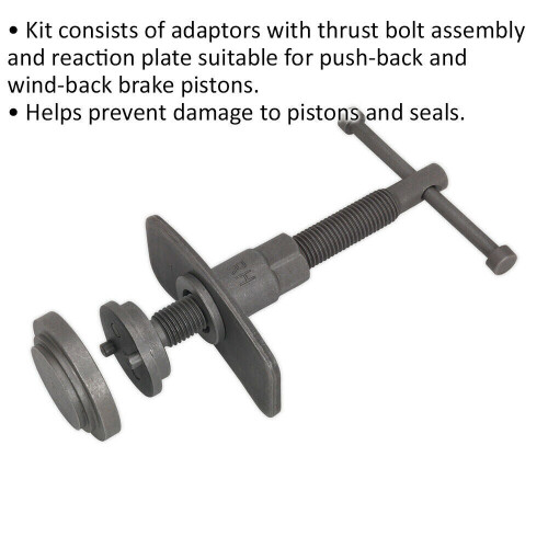 Loops 4 Piece Brake Piston Wind-Back Tool Kit - 6mm Pin Diameter - Brake Servicing 1