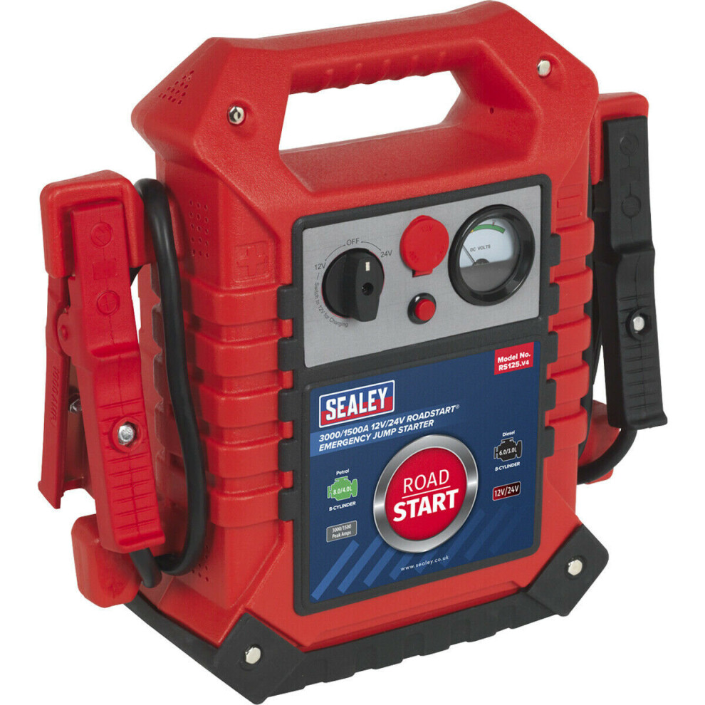 3000A Emergency Jump Starter - Car Battery Jump Starter - 12V & 24V Vehicles 5056581900272