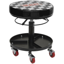 Heavy Duty Pneumatic Mechanics Seat - Swivel Action - Lever Operated - Padded