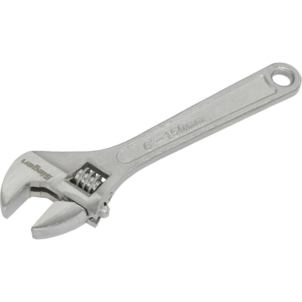 150mm Adjustable Wrench - Chrome Plated Steel - 19mm Offset Jaws - Spanner