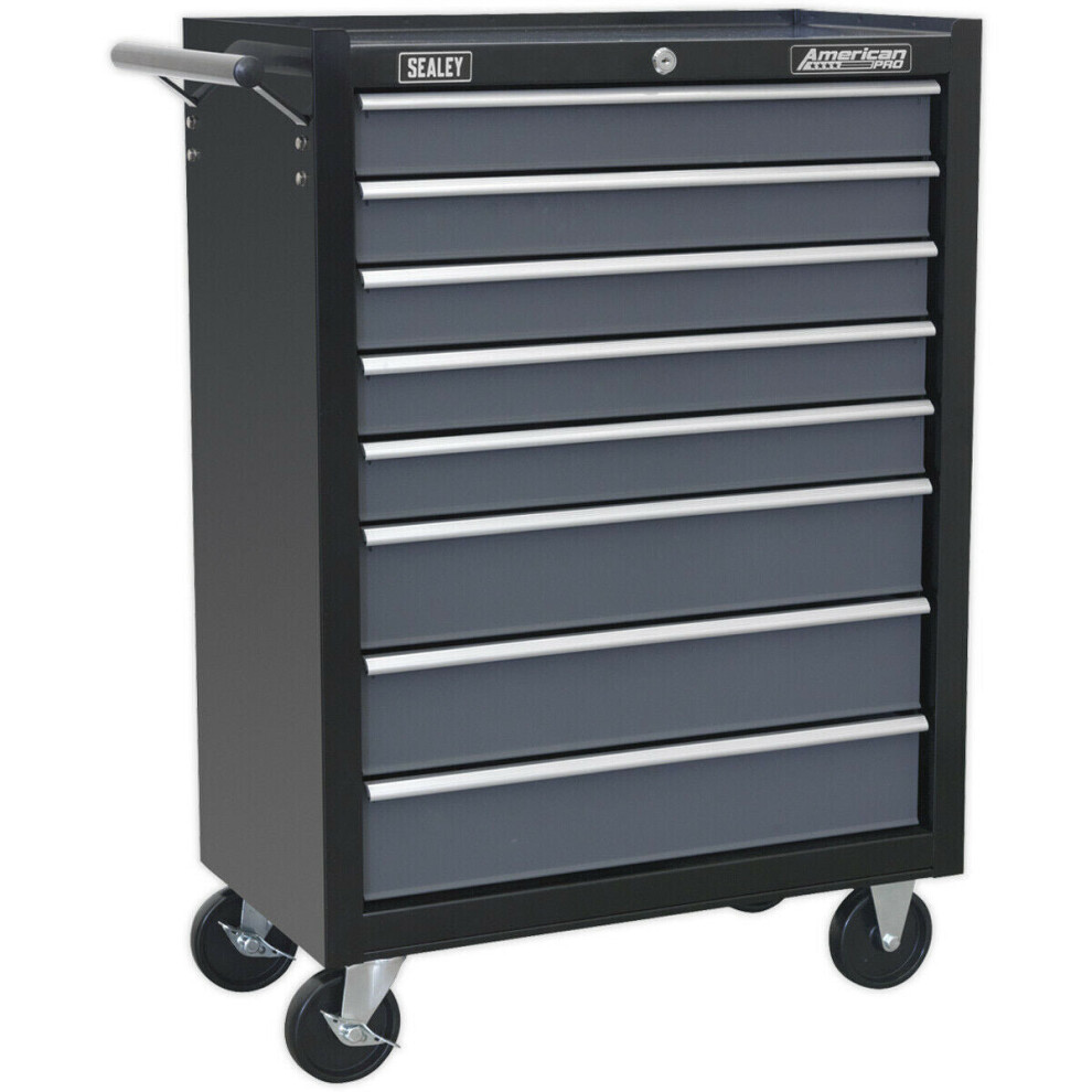 615 x 330 x 885mm 8 Drawer RED Portable Tool Chest Locking Mobile Storage Box