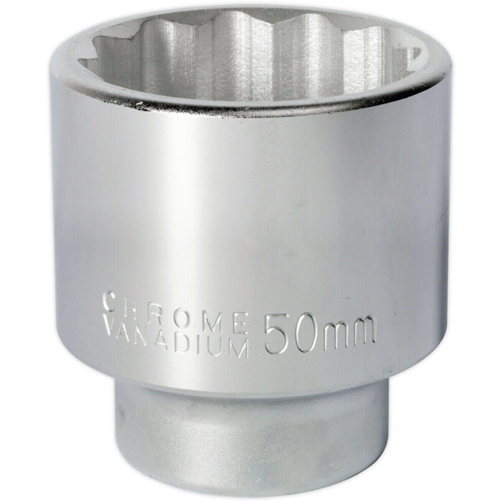 Loops 50Mm Forged Steel Drive Socket - 3/4" Square Drive - Chrome Vanadium Socket