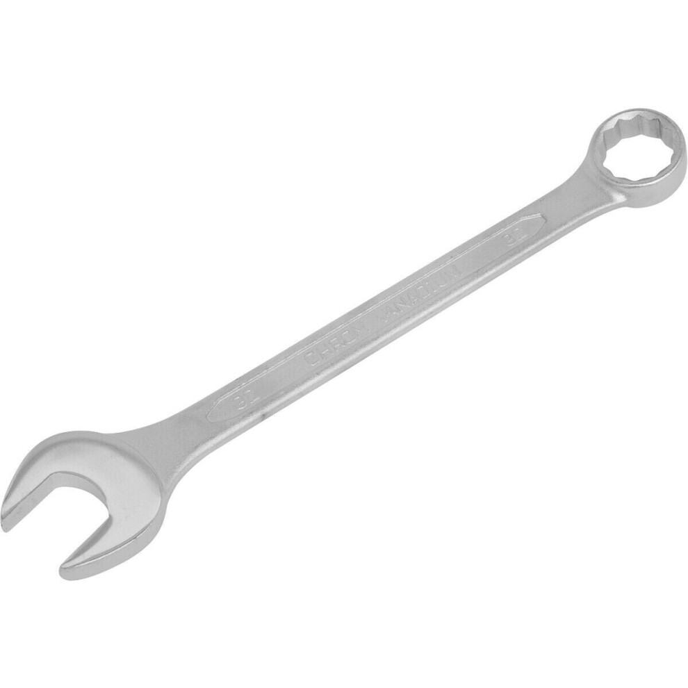 Loops 32Mm Combination Spanner - Fully Polished Heads - Chrome Vanadium Steel