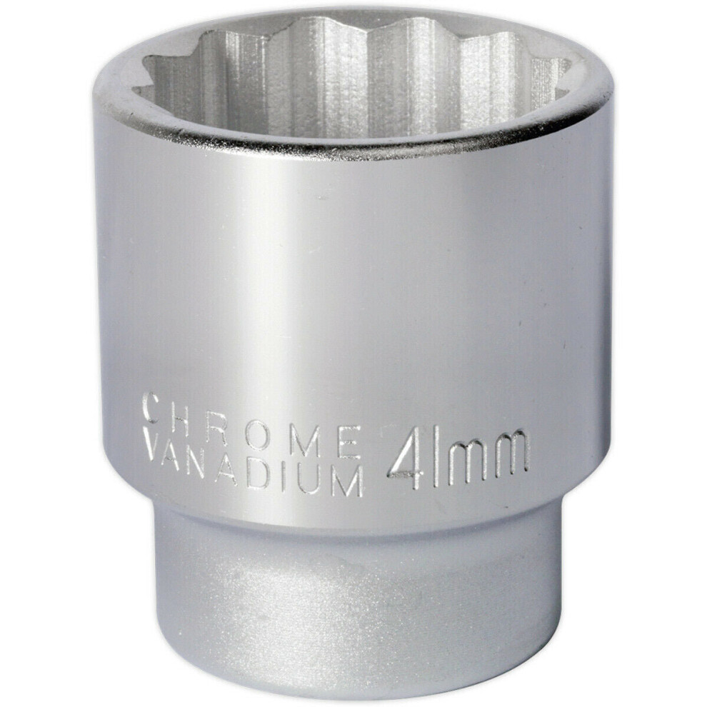 41mm Forged Steel Drive Socket - 3/4" Square Drive - Chrome Vanadium Socket