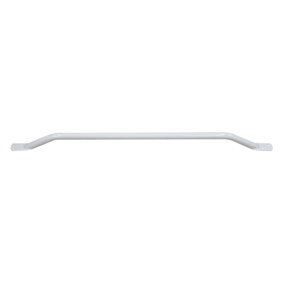 White Steel Pipe Grab Bar - 900mm Length - Rounded Safety Ends - Epoxy Coating