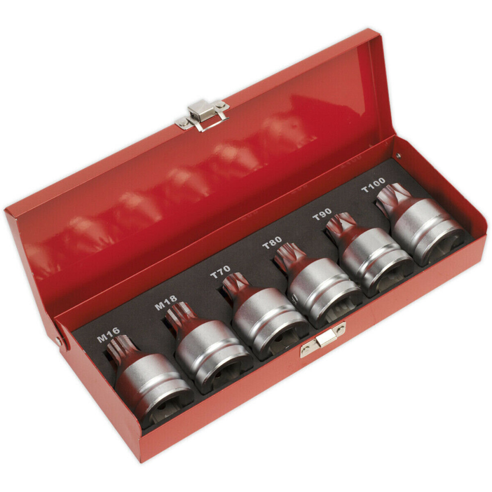 6pc TRX SECURITY & SPLINE SECURITY Socket Bit Set - 3/4" Square Drive - M18 T100
