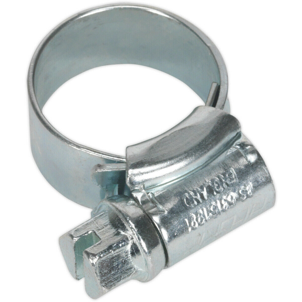 Loops 30 Pack Zinc Plated Hose Clip - 11Mm To 16Mm Diameter - External Pressed Threads
