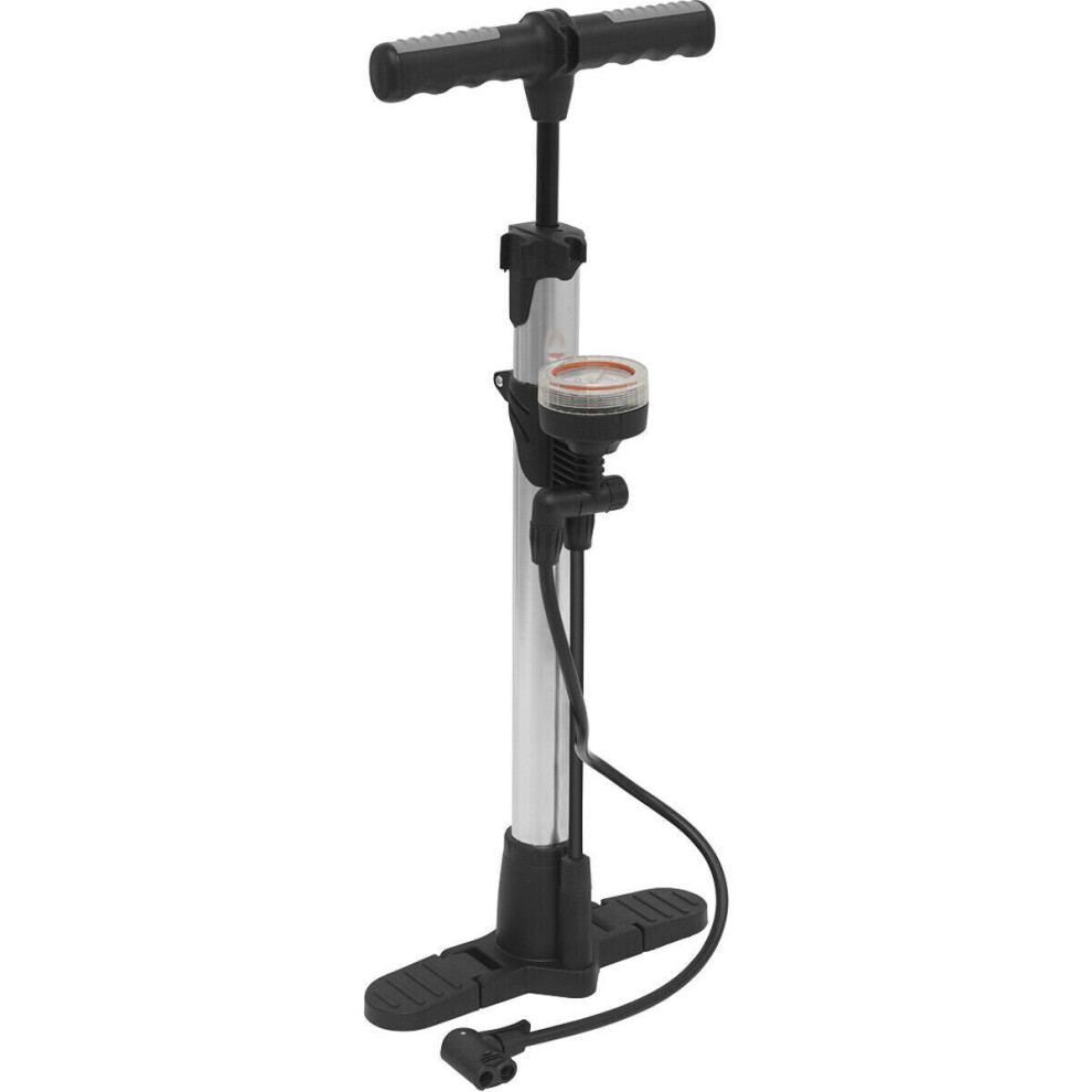 Multi-Purpose Workshop Air Pump - High Pressure Gauge & Foot Stand Floor Mount