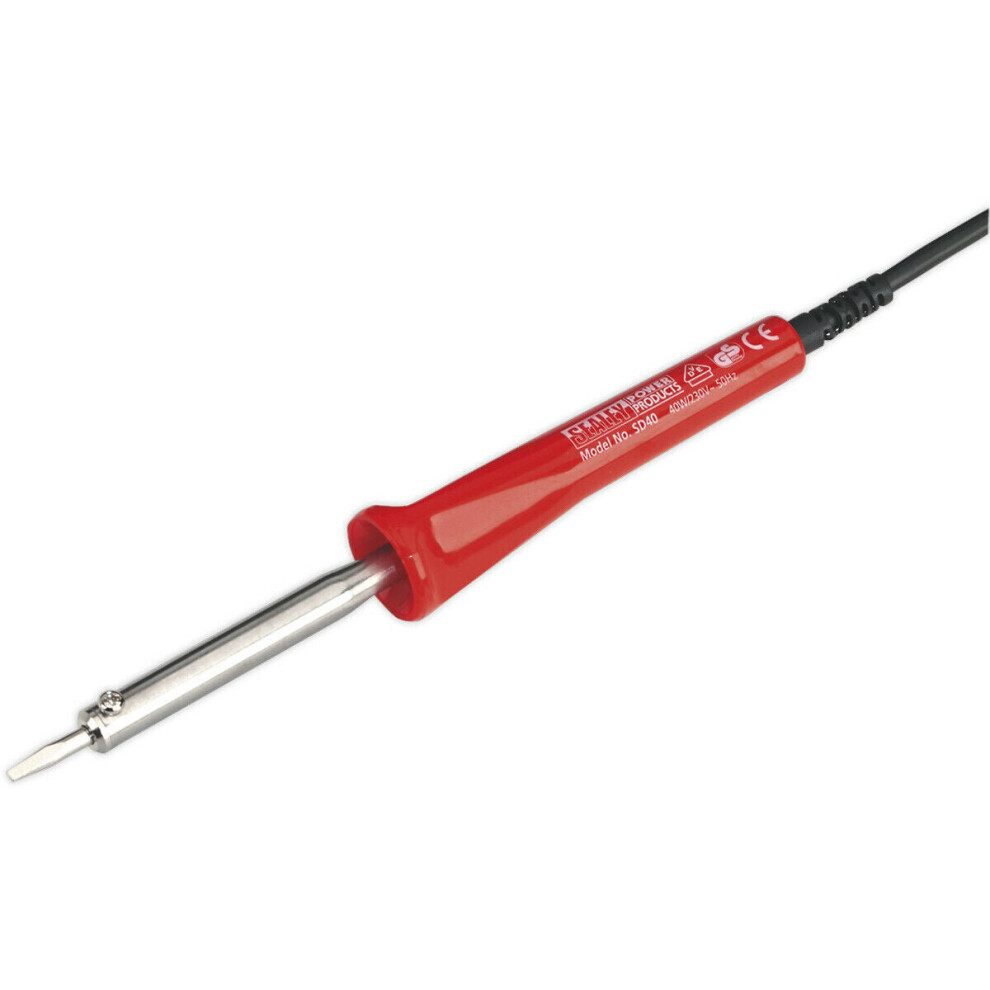 40W / 230V Electric Soldering Iron - Insulated Cool Grip For Prolonged Use