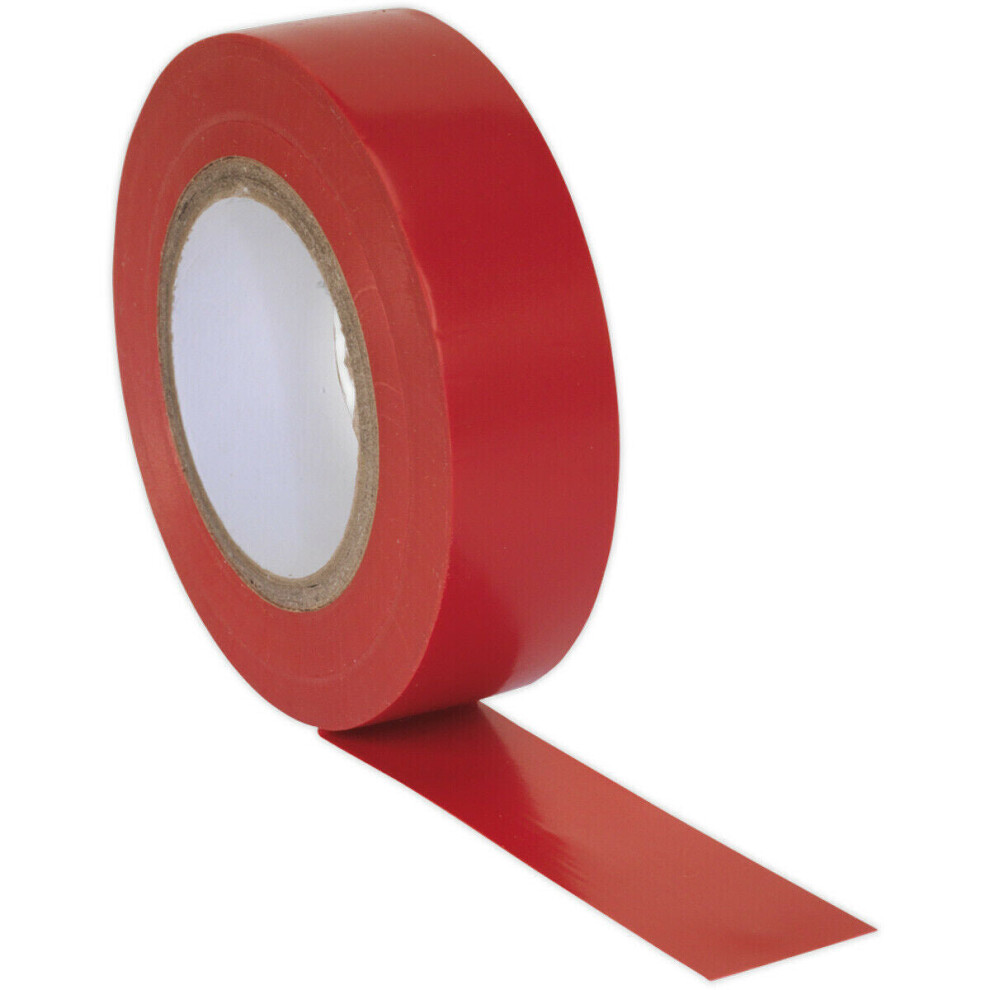 10X Red Pvc Insulation Tape - 19Mm X 20M Self Extinguishing Electrical Wire 5056524283271