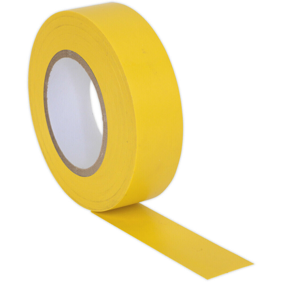 Loops 10X Yellow Pvc Insulation Tape - 19Mm X 20M Self Extinguishing Electrical Wire