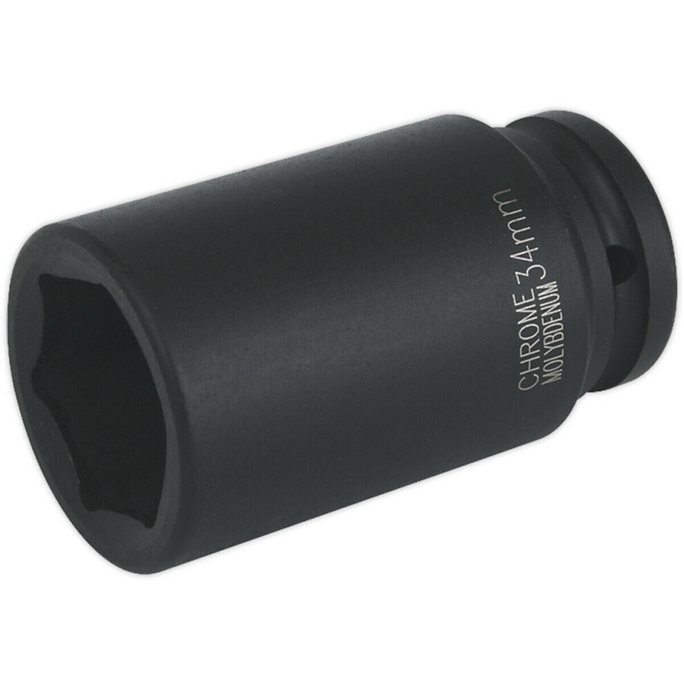 34mm Forged Deep Impact Socket - 3/4 Inch Sq Drive - Chromoly Wrench Socket