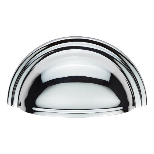 Loops Victorian Cup Pull Handle Polished Chrome 92 x 46mm 76mm Fixing Centres 1