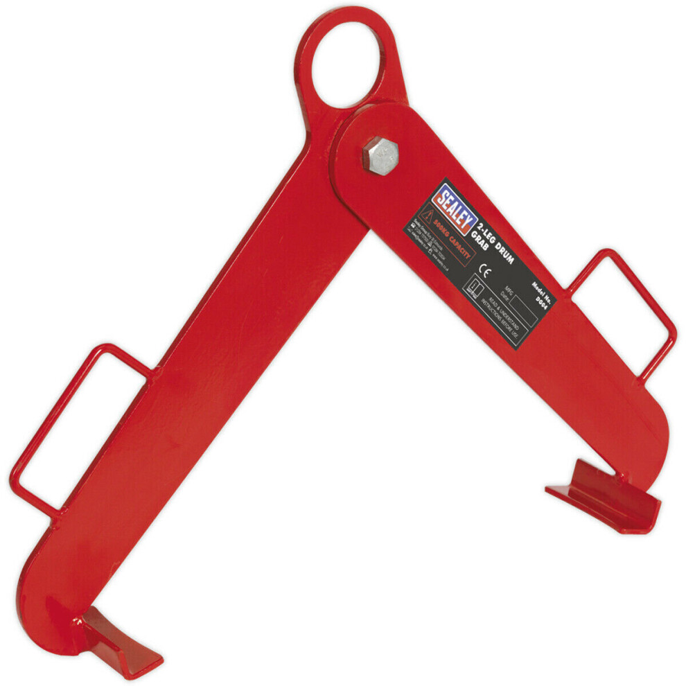 Loops 2-Leg 205L Drum Grab - 500Kg Weight Limit - Heavy Duty Steel - Overhead Hoist