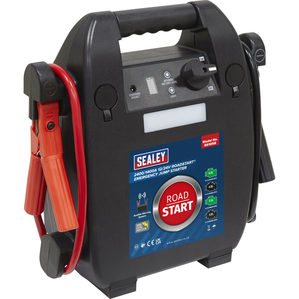 Loops 2400A Emergency Jump Starter - Car Battery Jump Starter - 12V & 24V Vehicles