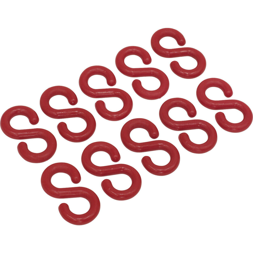 10 PACK Red Plastic Chain S-Hook - Suitable for ys04690 Plastic Safety Chain