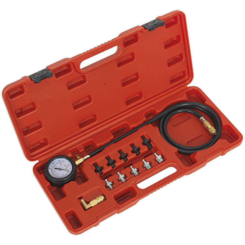 12 Piece Oil Pressure Test Kit - 65mm Gauge - Oil Pump Pressure - Quick Coupling